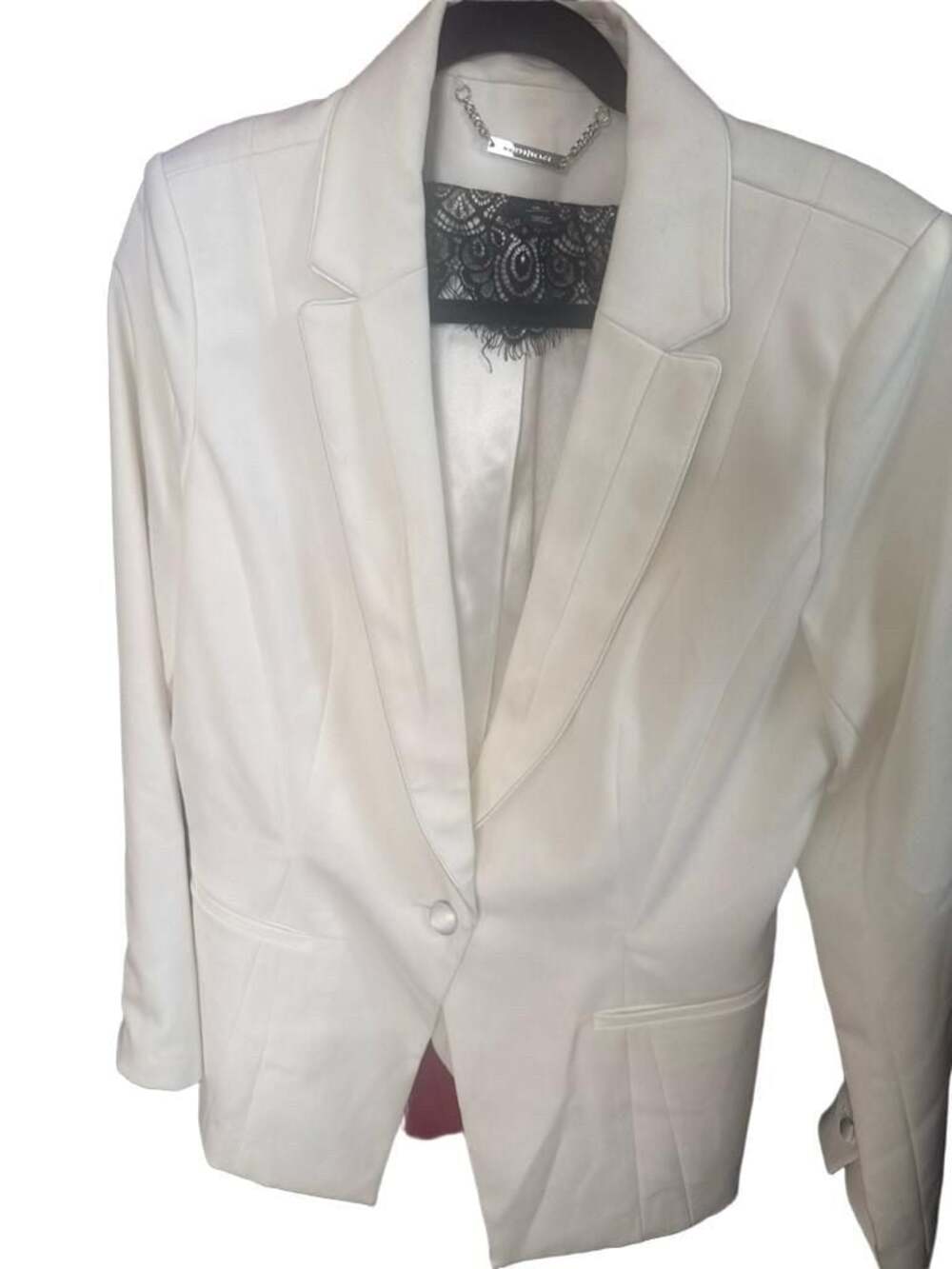 White House Black Market White Blazer Jacket Size 14